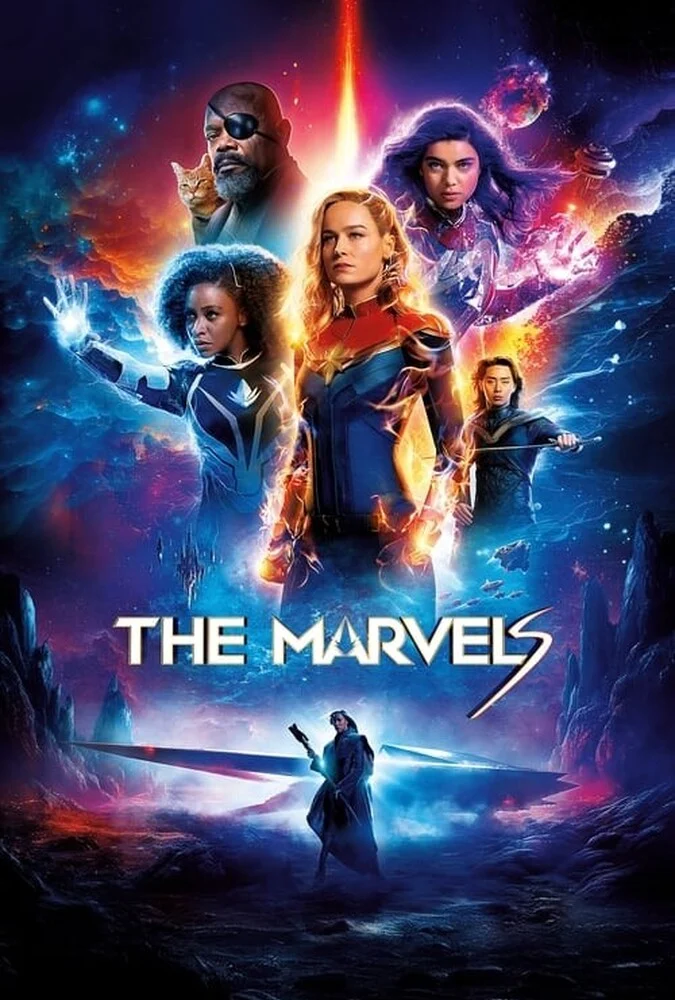پوستر فیلم مارول ها (The Marvels) با حضور بری لارسون، تیونا پریس و ایمان ولانی