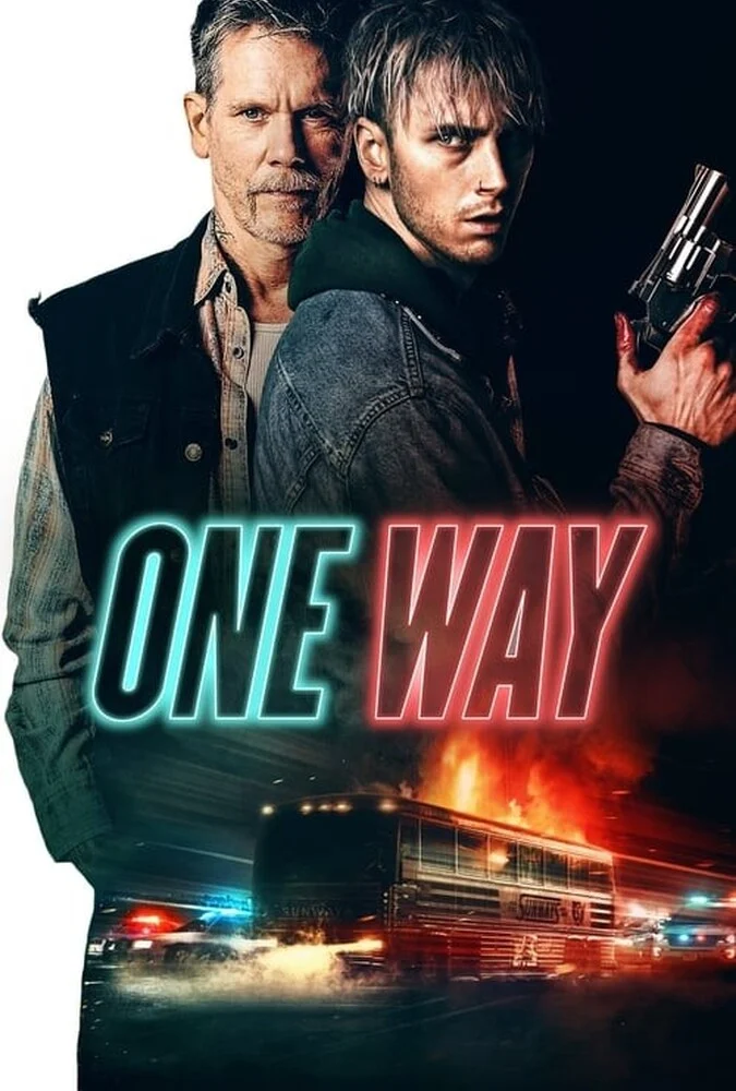 پوستر فیلم یک‌طرفه (One Way) با بازی تراویس فیمل و کوین بیکن