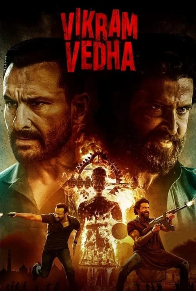فیلم ویکرام ودا (2022) - پستر با حضور ریتیک روشن و سیف علی خان