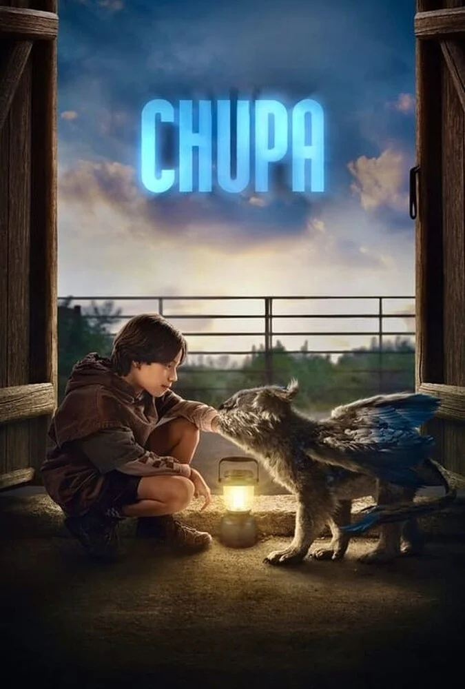 فیلم چوپا (Chupa) 2023 - پوستر فیلم با حضور دمیان بیچیر و موجود افسانه‌ای چوپاکابرا