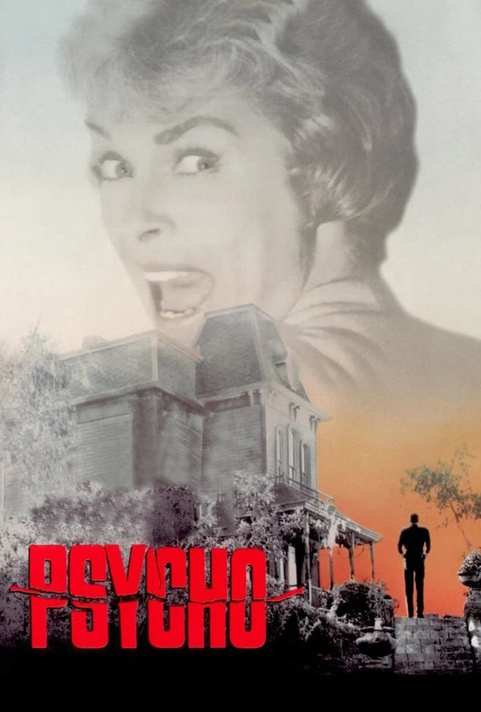 پوستر فیلم روانی (Psycho) محصول 1960 به کارگردانی آلفرد هیچکاک با بازی آنتونی پرکینز