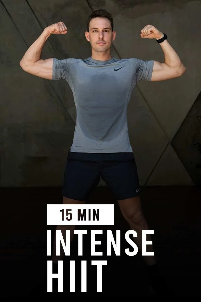 فیلم 15 دقیقه تمرین شدید HIIT-15 minute intense hiit workout for fat burn and cardio no equipment no repeat home workout