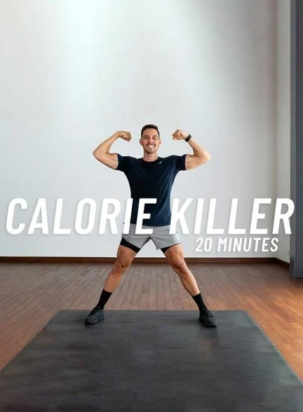فیلم 20 دقیقه تمرین اینتروال-20 min calorie killer hiit workout – full body cardio – no equipment – no repeat