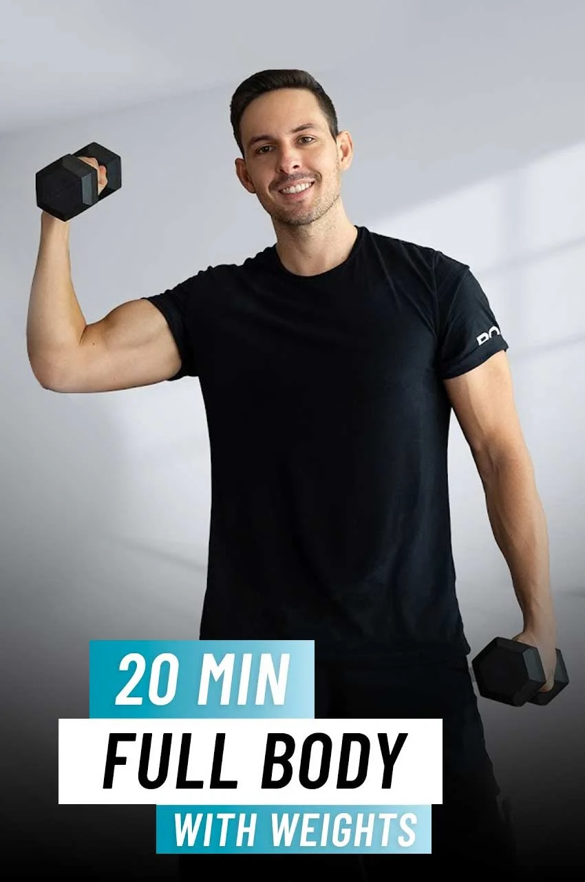 فیلم 20 دقیقه تمرین کامل بدن با دمبل-20 min full body dumbbell hiit workout all standing strength cardio