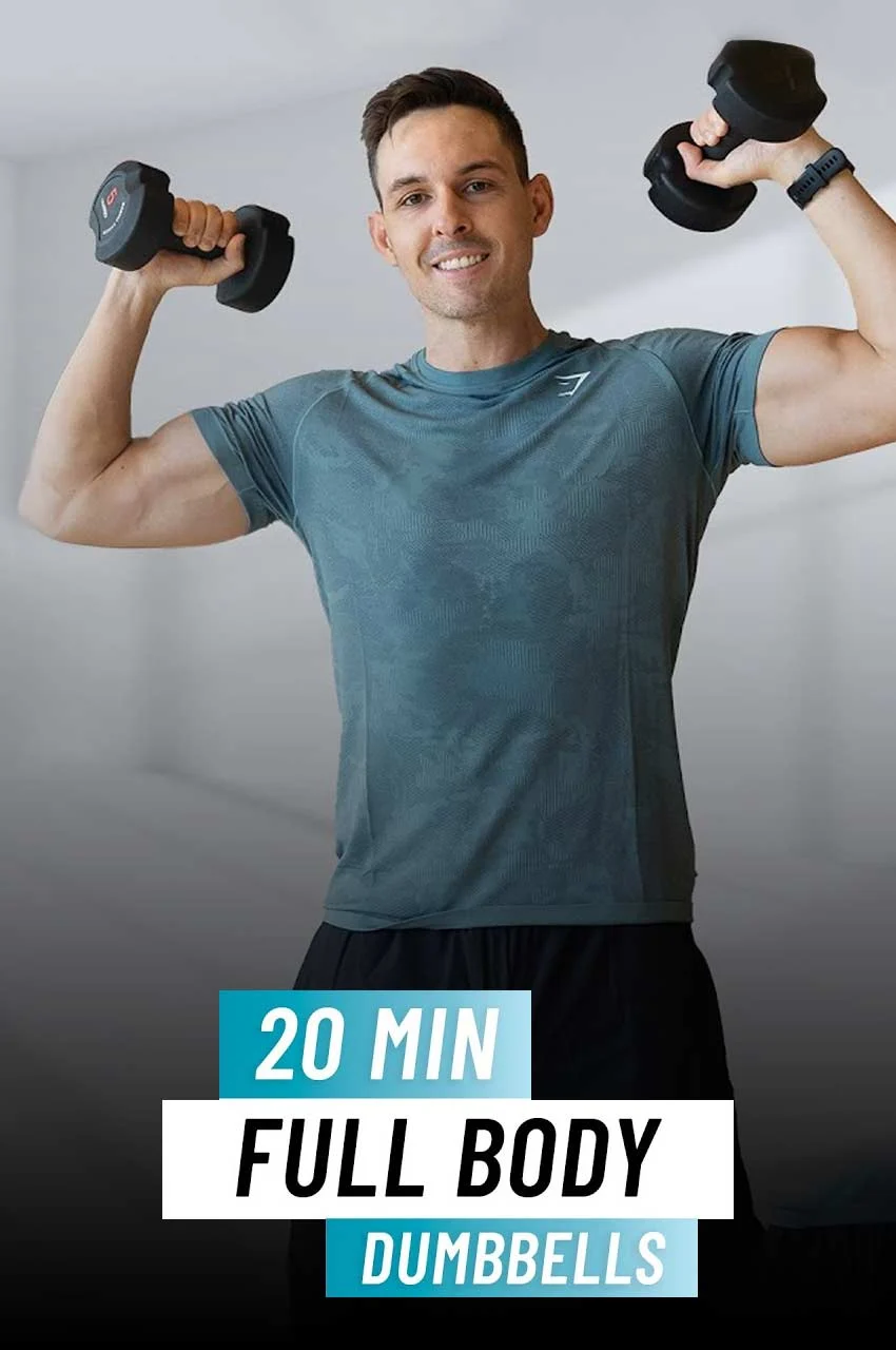 فیلم 20 دقیقه تمرین قدرتی با دمبل-20 min intense full body dumbbell workout strength training at home – no repeats